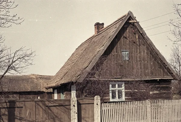 Chałupa zrębowo-słupowa, Boruja, 1975, kolory zrekonstruowane